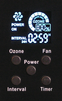 Knappsats och LED-display i Ozone Oxy 80 Smart